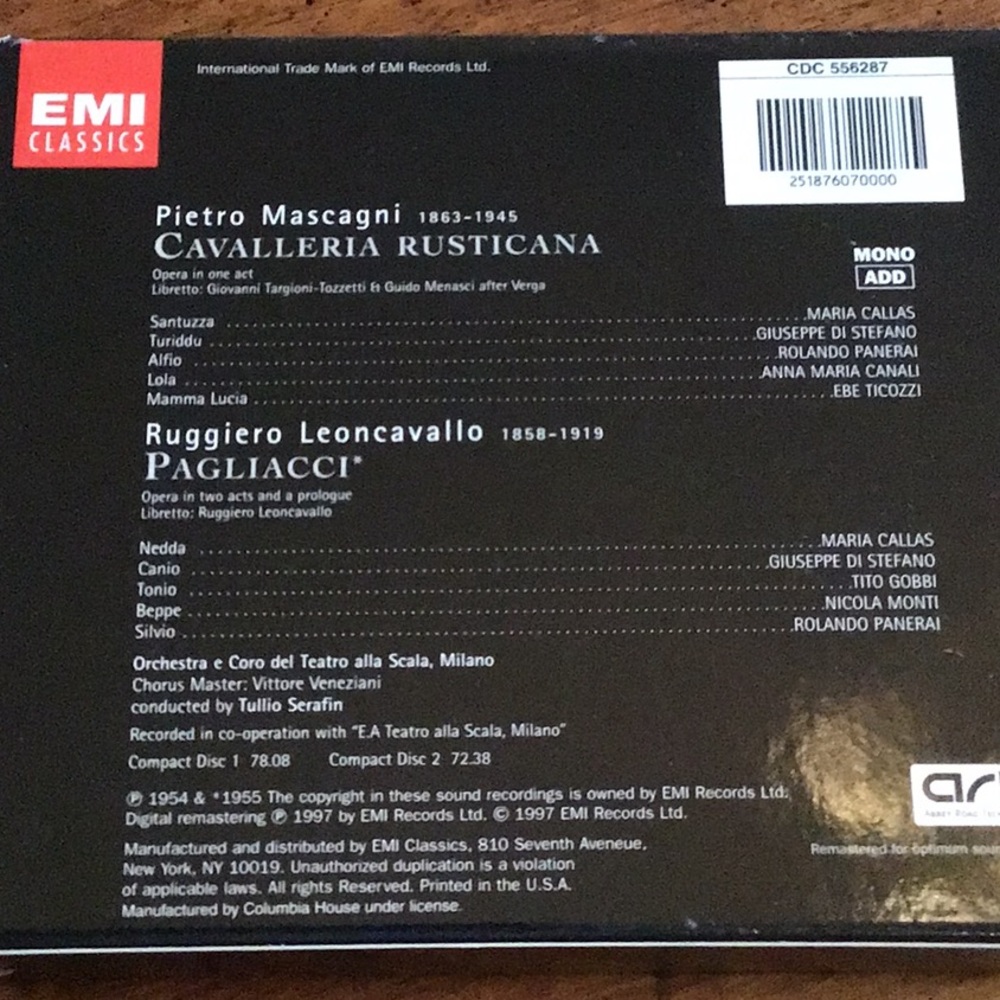 💿 CAVALLERIA RUSTICANA - Picture 2 of 2
